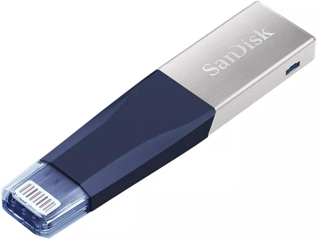 128 GB SanDisk USB 3.0 iXpand Mini Flash Drive Stick für iPhone Blau