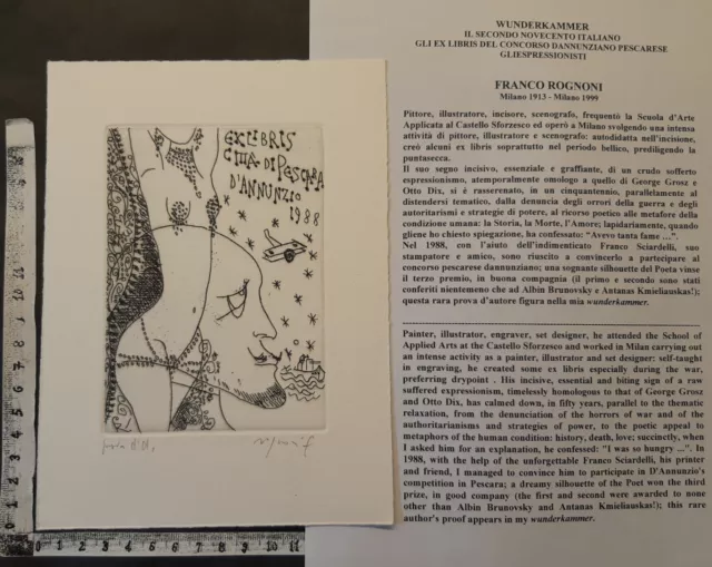 Wunderkammer B Exlibris 199 - " Vate Prova D'autore" - * Franco Rognoni *-C Sign