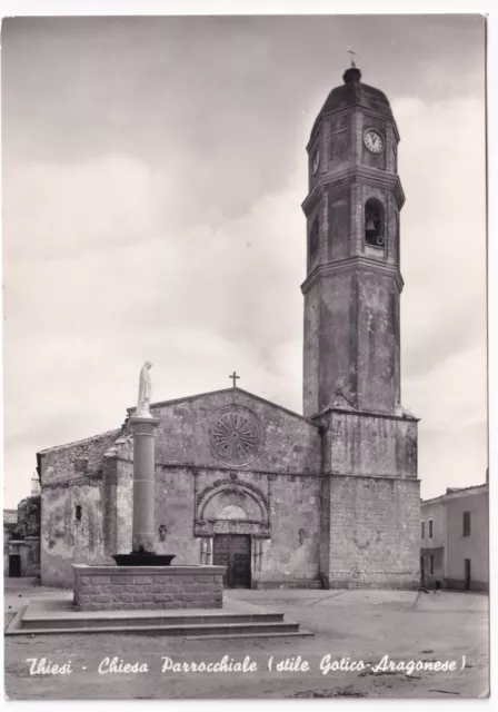 P00497 - CARTOLINA THIESI - CHIESA PARROCCHIALE - GOTICO ARAGONESE - g/vg