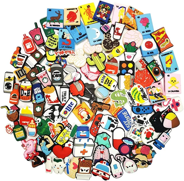 100Pcs PVC Different Shoe Charms for Shoe and Wristband Bracelet Decoration Part