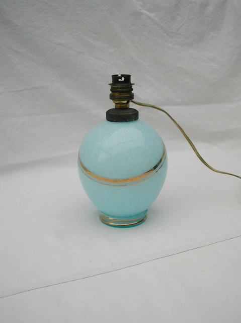 Lampe à Huile Vintage Mini Verre Bleu Cobalt – Déco Rétro 10 Cm – Très Bon état