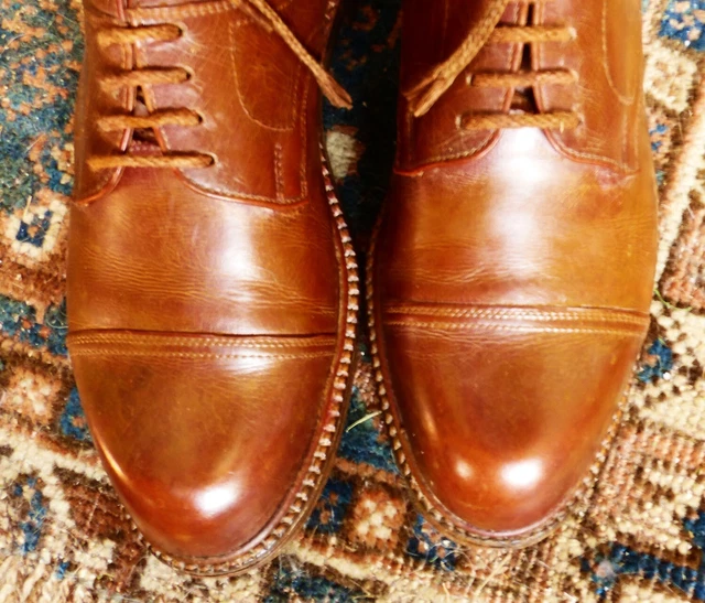 Chaussures Bally Vintage En Cuir Noir Bout Fleuri - Taille 42,5, Fabriqué En France, Occasion Rare