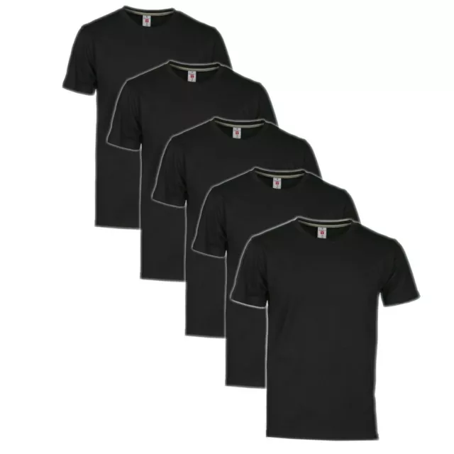 Lot De 5 T-Shirt Homme, Tee-Shirt Coton Manches Courte Couleur Noir Blanche