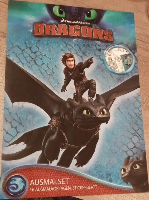 DreamWorks Dragons Malbuch mit Stickerblatt neu