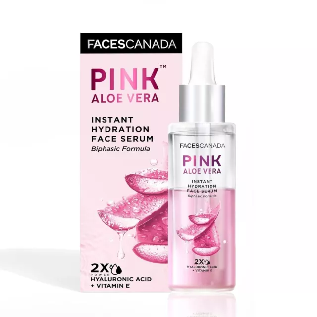 FACESCANADA Suero facial de hidratación instantánea de aloe vera rosa, 27 ml 2