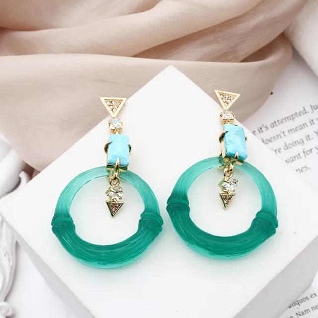 Alexis Bittar Fashion Ear Stud Large Circle Green Jewelry Women  Earrings Hoops