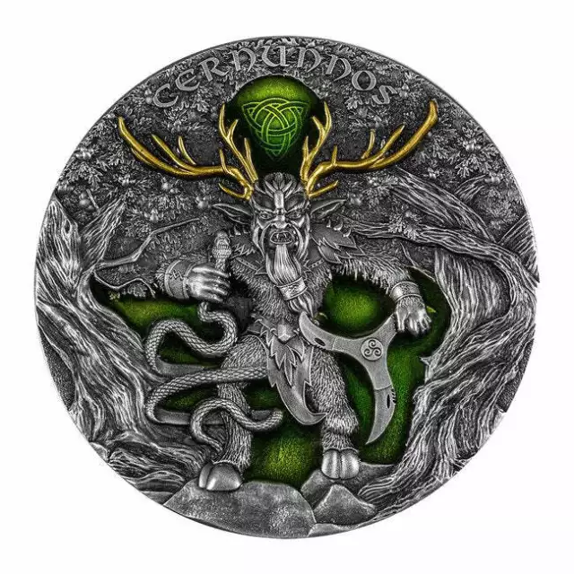 2022 Niue CERNUNNOS Horned God 2 oz. Silver High Relief Coin