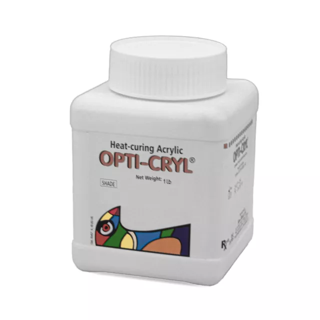 Opti-Cryl Heat Curing Acrylic Resin Powder - 1 lb - Dental Lab - New