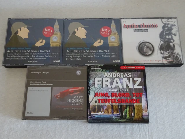 5 Krimi/Thriller Hörbücher auf 29 CDs mit 2009 Minuten Gesamtlaufzeit
