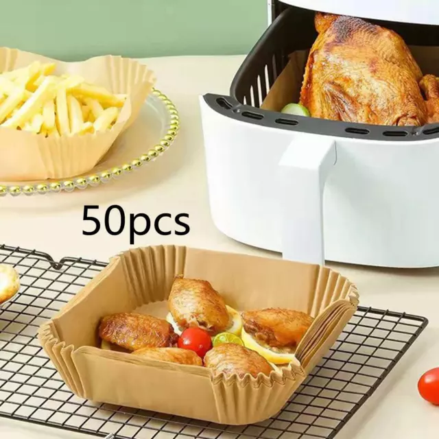 Air Fryer Paper Liner, 50PCS Non-stick Disposable Air Fryer Liners, Kitchen