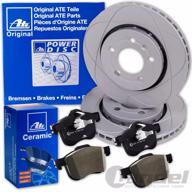 ATE PowerDisc BREMSSCHEIBEN + CERAMIC BELÄGE VORNE für FORD FOCUS II MK2 2,5 ST