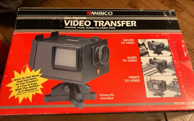 Ambico All-In-1 Video Transfer System V-0652 Original Box Film & Slides To Tape