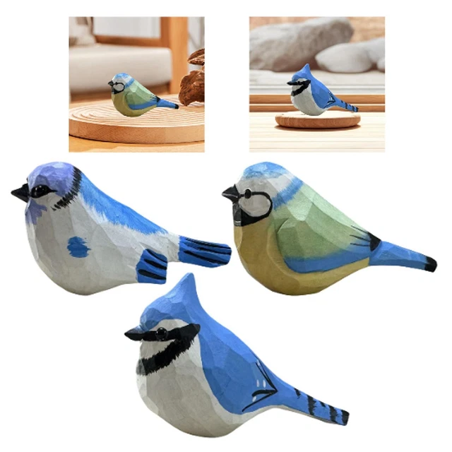 Paire De Figurines Canard Vintage - Un Bois Sculpté, Un Plâtre Peint - Déco
