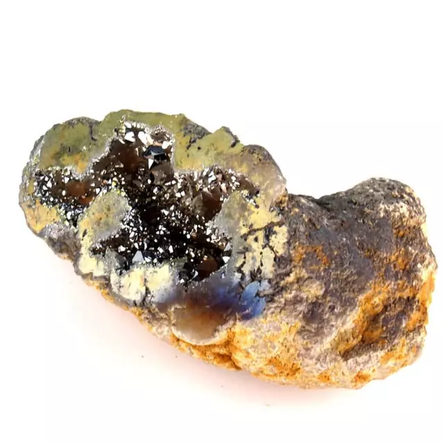 AURA Bergkristall Druse Ø 93 mm AA - Qualität metallisch bedampft Stufe Geode 60