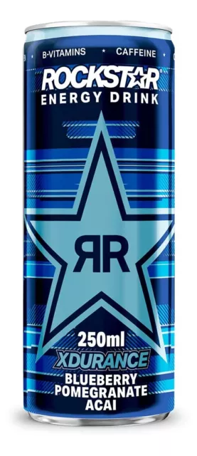 11x 250ml Rockstar Energy Drink Xdurance Blueberry inkl 2,75€ Pfand NEU MHD 8/24