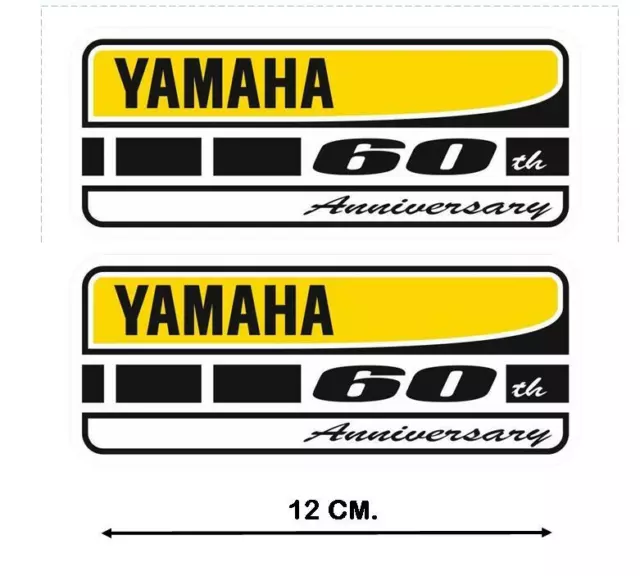 2x Adhesivo YAMAHA 60 ANIVERSARY 12 cm. Decal Sticker Colis Autocollant Pegatina