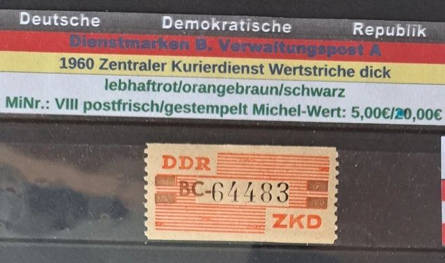DDR 1960  MiNr. DM B.VIII postfrisch Zentraler Kurierdienst