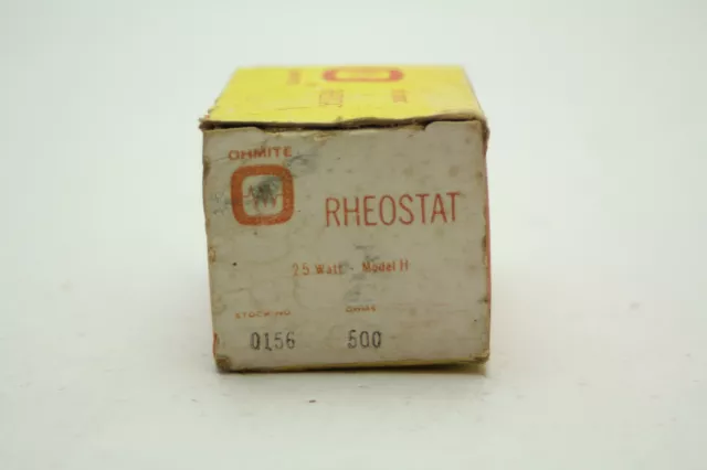 Ohmite 0156 Model H Rheostat 25W 500-Ohms New