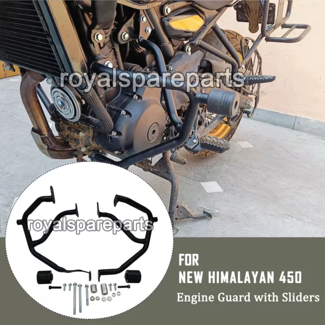 Fit For Royal Enfield "New Himalayan 450 Engine Guard with Sliders, Black"