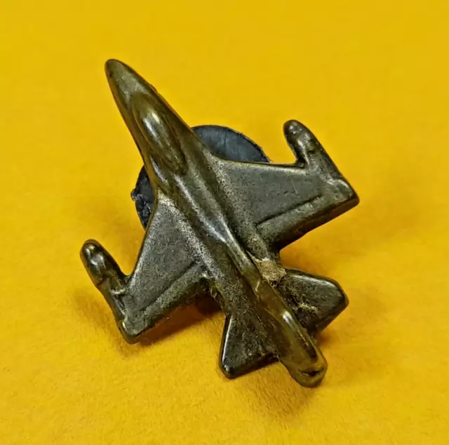 vintage lapel pin Airplane Miniature lapel pin 3D metal pinback Bronz tone