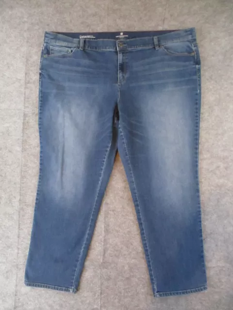 Liz Claiborne Jeans Womens 24W PLUS Blue Denim Boyfriend Skinny City Fit 48x29