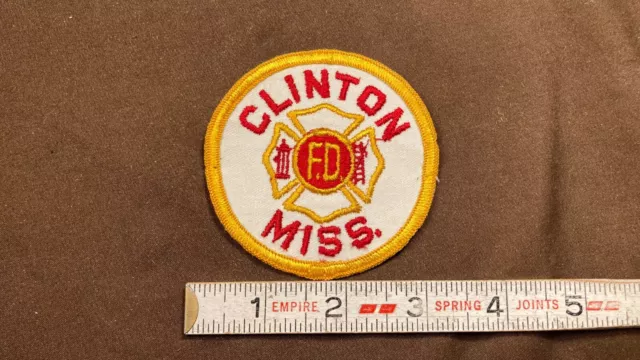 Clinton Mississippi Fire Department Patch Fire Fighter Vintage MS 2