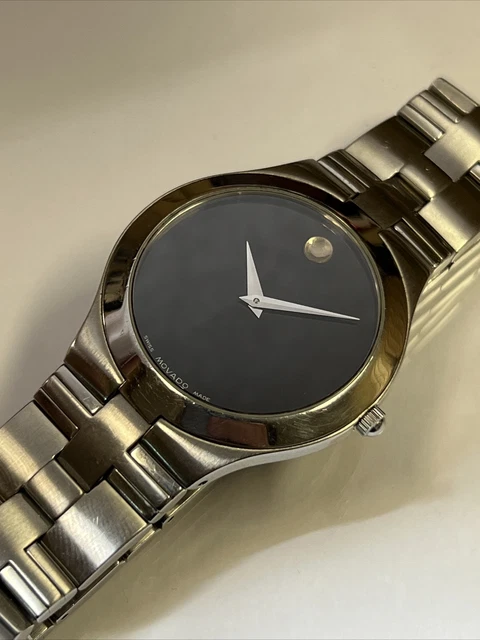 Quadrante nero donna Movado acciaio inox 84 G2 1899, usato, batteria nuova 2