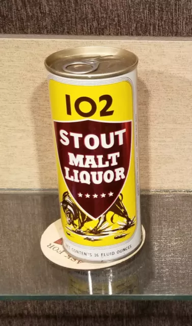 1970 102 Stout Malt Liquor Pull Top Beer Can General Los Angeles Ca 16 Ounce