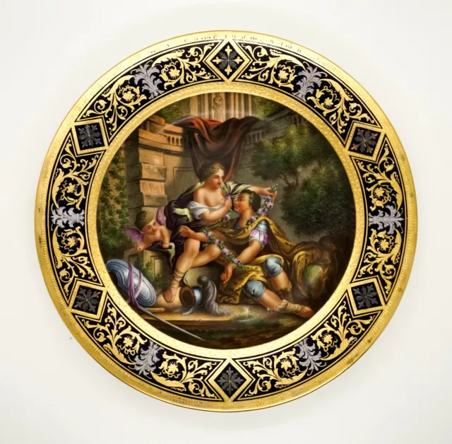 Bild Teller Wien Royal Vienna Plate Cupid Figur Römisches Paar Mit Amor Um 1890