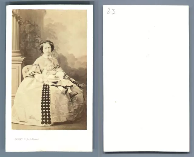 Comtesse de Bourbon, née Mailley vintage carte de visite, CDV  CDV, tirage alb