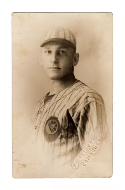 1920s Orig Cuban Baseball Photo Postcard Amateur Player CAMAGUEY BBC