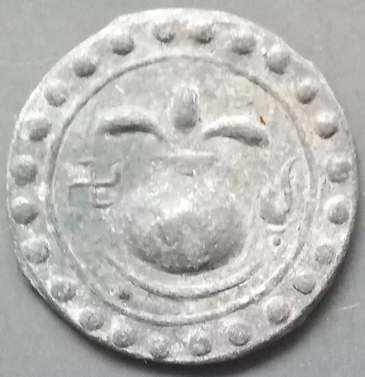 18th circa.--SOUTHEAST ASIA--ANCIENT COIN---POT LUCK WITH FLOWER/BIG FISH--(2)