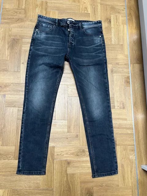 Next Men’s Washed Black Skinny Jeans Size 34R