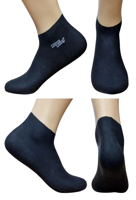 BLUE REEF Swim Socks Anti Verruca 100% Latex Swimming Pool Black Zig Zag Sole