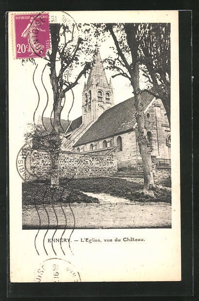 CPA Ennery, L´Eglise vue du Chateau