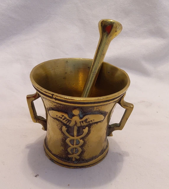Mortier Et Pilon En Laiton Traditionnel - Parfait Pour Broyer épices Et Herbes
