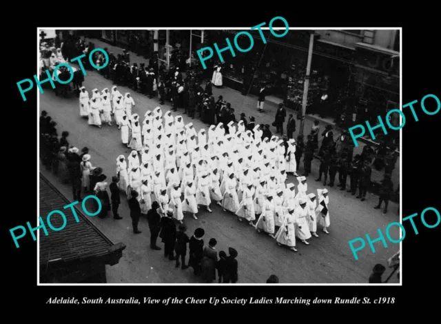 OLD POSTCARD SIZE PHOTO ADELAIDE SOUTH AUSTRALIA CHEER-UP SOCIETY NURSES c1918