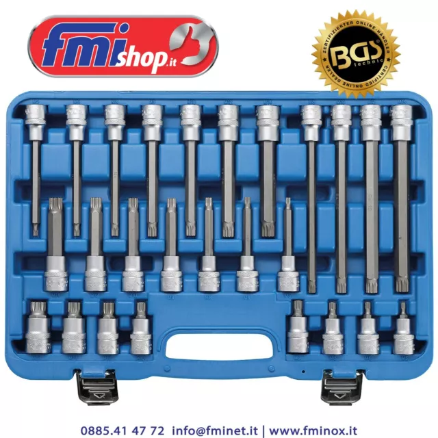 SET 26 INSERTI BIT PER PUNTE denti interni XZN Assortimento CHIAVI A BUSSOLA