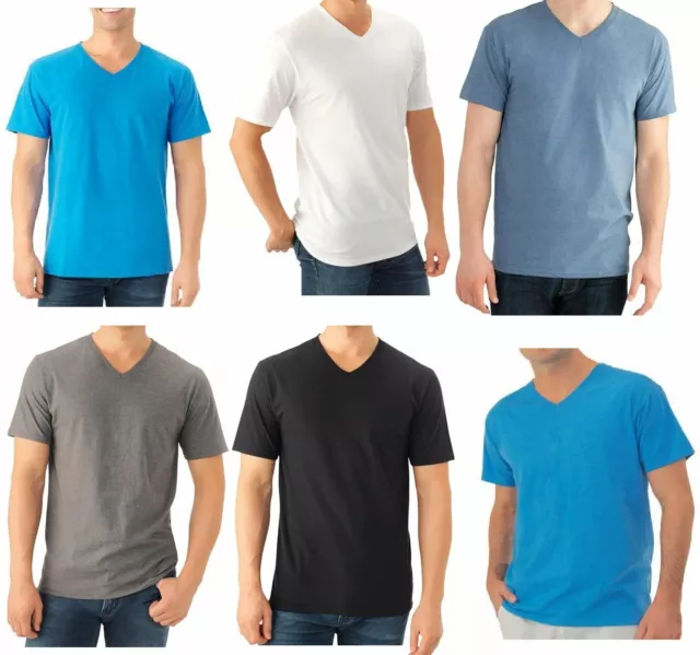 Fruit of the Loom Select Men's V-Neck T-Shirts 6/8 Pack M-3X