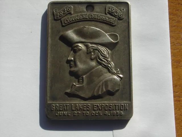 Vintage Silver Tone 1936 Cleveland Ohio Centennial Great Lakes Exposition Medal