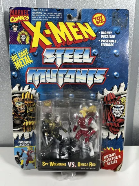Toy Biz Marvel X-MEN STEEL MUTANTS Die-cast figures SPY WOLVERINE VS OMEGA RED