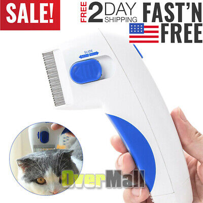 2x Professional Comb Electric Dog Cat Pets Anti Flea Head Lice Removal Pet Brush 2