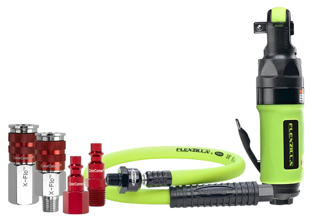 Flexzilla AT8530FZ Reactionless Mini Air Ratchet Kit,  3/8 in Drive