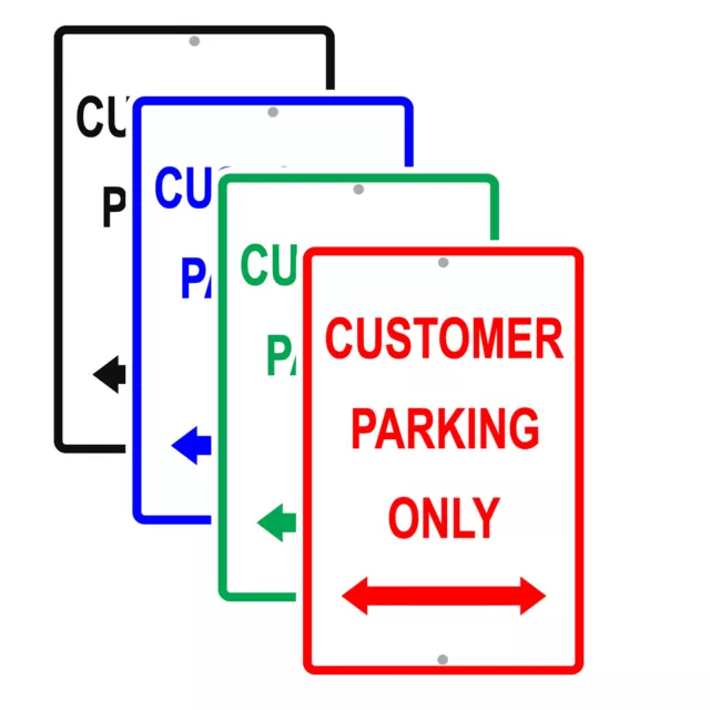 Customer Parking Only Double Arrow Garage Warning Notice Aluminum Metal Sign