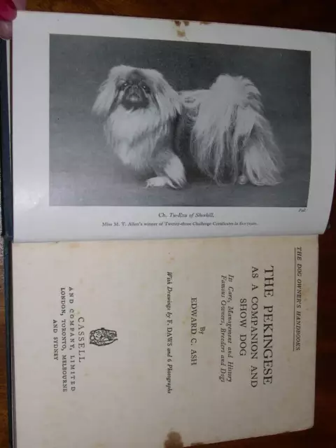 Pekingese Dog Book 1St 1936 By Edward Ash Peke Pekes "Companion And Show Dog"
