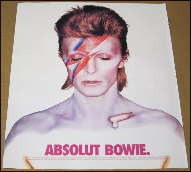 2003 Absolut Vodka David Bowie Print Ad 10"x12" Advertisement Aladdin Sane Cover