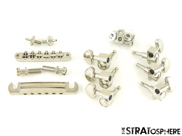 Set Cordiera E Ponte Tune-o-Matic Per Chitarra Elettrica - Compatibile Con Epiphone Les Paul, SG, ES - Argento - Foto 11