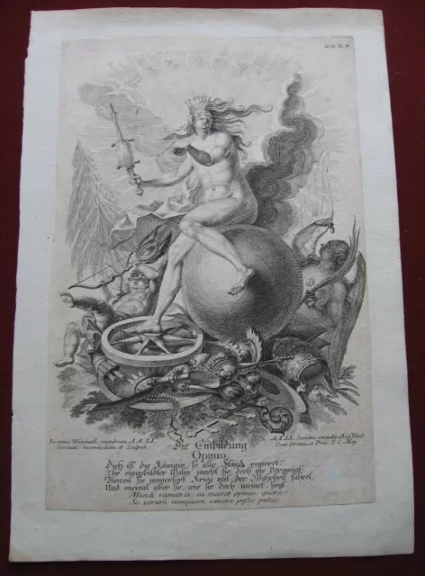 Jeremias Wachsmuth: Allegorie Einbildung 1740/Imagination Print Kupferstich