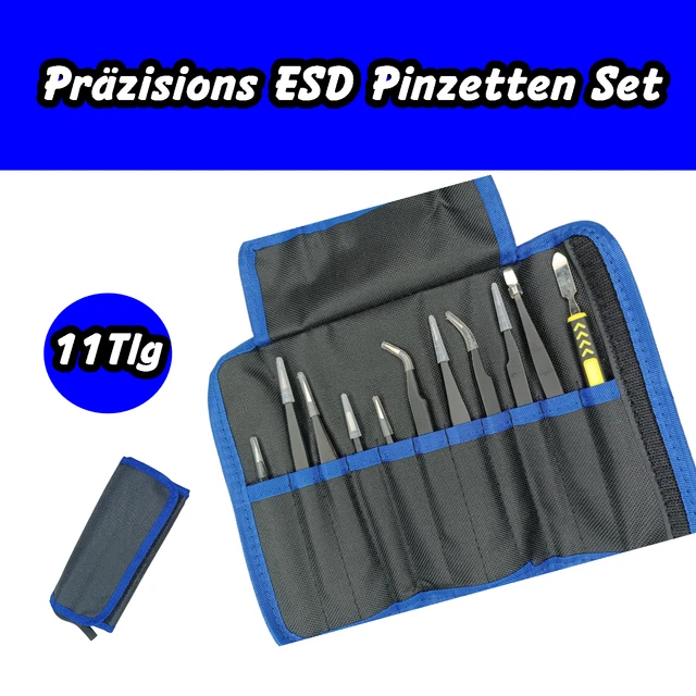 6-teiliges Entomologie-Pinzetten-Set – Edelstahl Mit Gummispitzen Für Insektenpräparation & Taxidermie