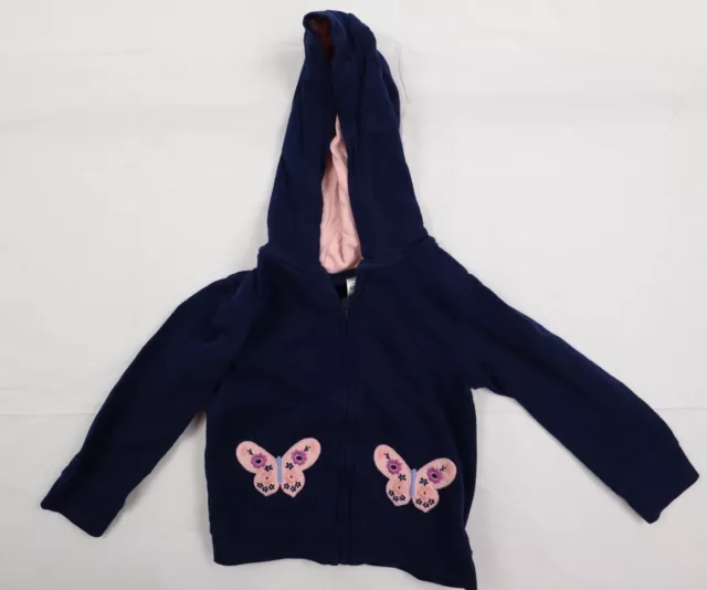 Simple Joys Carters Baby Girl 24M (24 Months) Butterfly Hooded Full Zip Jacket